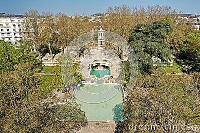 Vue aÃ©rienne du jardin Darcy Ã  Dijon Stock Photo